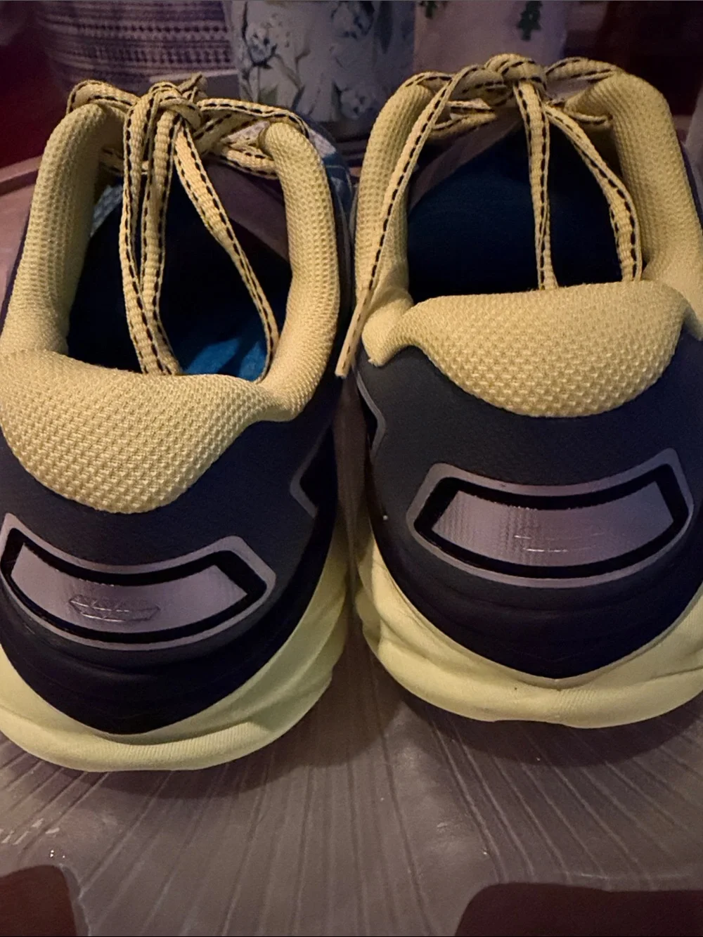 Hoka One One Blue and Yellow Women's Athletic Running Shoes